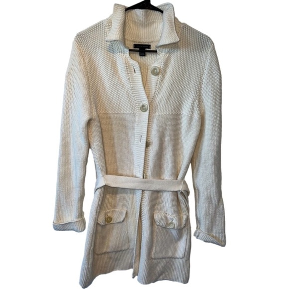 Tommy Hilfiger Cream Long Cardigan Sweater Size Medium - Picture 1 of 5